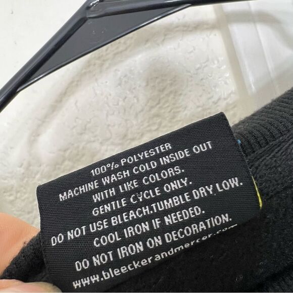 BLEEKER & MERCER ONLY CASH BEAR BLACK PATCHED CREWNECK FLEECE SWEATSHIRT XXL - Picture 10 of 11